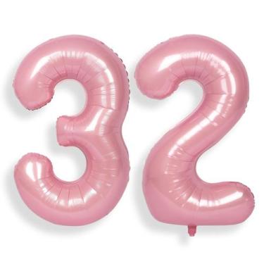 Imagem de Balões Foil Helium Number SUWEN 32 rosa de 40 polegadas