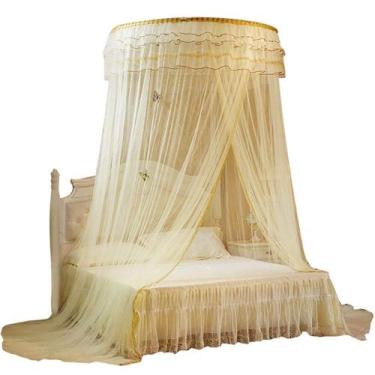 Imagem de Cortina de cama com mosquiteiro, dossel redondo, renda, estilo princes