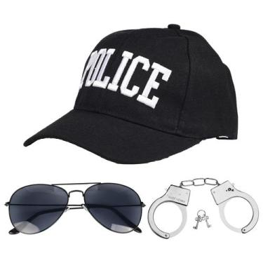 Imagem de Acessórios de fantasia Lezevn Police Baseball Chapéu e algemas