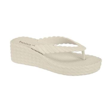 Imagem de Sandália Tira Pronta PVC Beira Rio Feminina Confortável, Branco off, 3