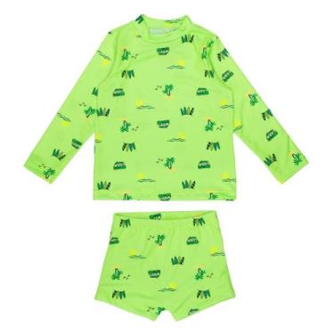 Imagem de Conjunto Blusa Sunga Praia Menino Proteção Solar Uv Infantil - Catarin