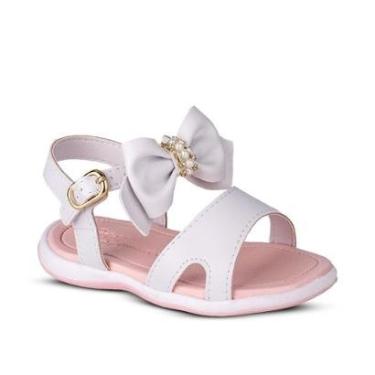 Imagem de Sandália Infantil Menina Kidy Baby Equilíbrio Branca com Laço-Feminino