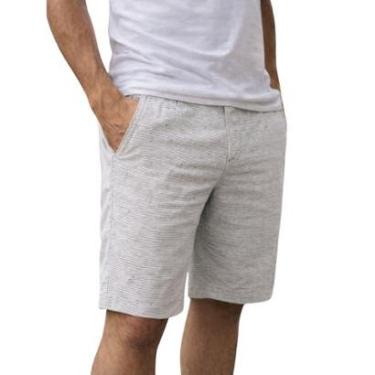 Imagem de Bermuda Sarja Tradicional Masculina Listrada Com Bolsos-Masculino