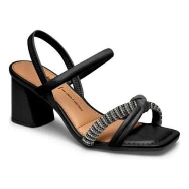 Imagem de Sandalia Dakota Salto Grosso Brilho Preto Conforto Y9765-Feminino