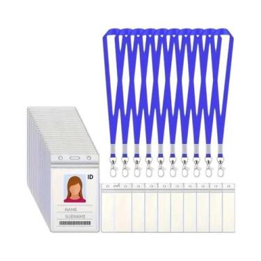 Imagem de Porta-Crachá Transparente Impermeável Com Cordão E Zíper Reutilizável 