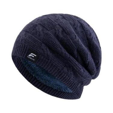 Imagem de Gorro De Inverno Unissex Em Tricô Com Forro De Pelúcia E Letra F, Boné