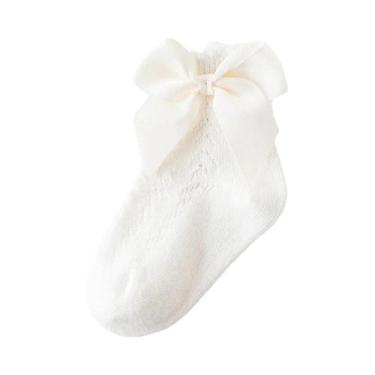 Imagem de Meias Respiráveis Para Bebês Meninas Recém-Nascidas Com Laços, Meias C