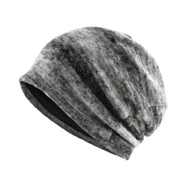 Imagem de Gorro De Inverno Unissex Quente Com Listras, Estilo Slouchy Com Punho 