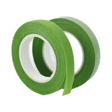 Imagem de Fita Verde Para Floricultura 1.2cm 25 Jardas Papel Crepe DIY Embalagem