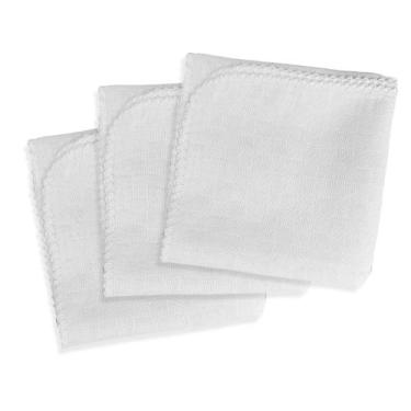 Imagem de Kit com 5 Fraldas de Ombro Quadriculada Dupla 100% Algodão com Crochê 