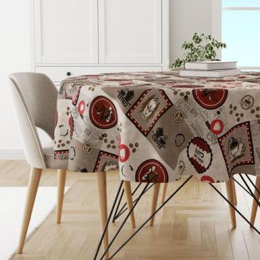 Imagem de Toalha Mesa Plástica Térmica PVC Aroma 4 lugares Redonda 1,38 - IDEALI