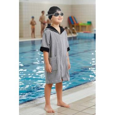 Imagem de Roupão Infantil com Zíper e Capuz - Sogni Belli, Cinza, 6