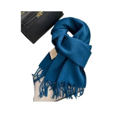 Imagem de Cachecol Feminino Longo De Lã E Caxemira Quente Para Inverno, Xale Sól