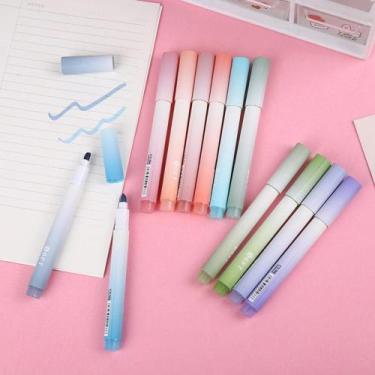Imagem de Kit 4 Canetas Marca Texto Pastel com Ponta Chanfrada  Planner, Bullet 