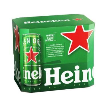 Imagem de Cerveja Heineken Puro Malte Lager Premium - 6 Unidades Lata 250ml