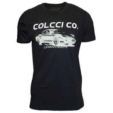 Imagem de Camiseta Masculina Colcci Estampada Slim, Preto, G