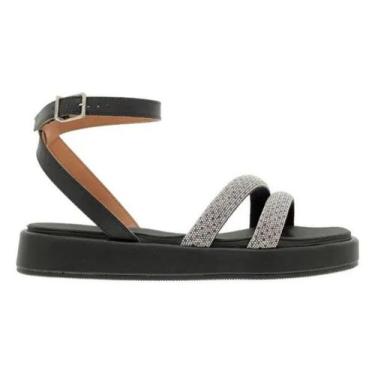 Imagem de Sandália Papete Feminina Vizzano Flatform 6506109, Preto cristal, 35