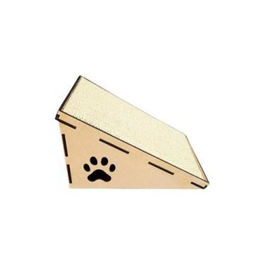 Imagem de Brinquedo rampa arranhador para gatos madeira sisal - Generica