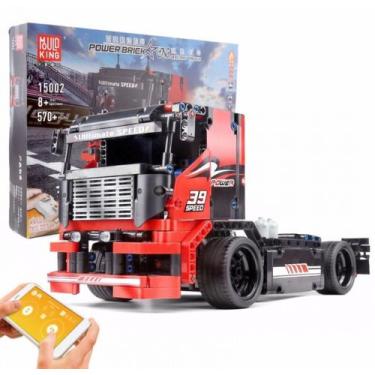 Imagem de Caminhão Racing Truck em blocos de montar com 570 peças + kit de motor