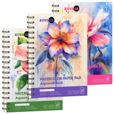 Imagem de Bloco de Papel para Aquarela KOVIEDE 3 Unidades 14x22cm 300gsm