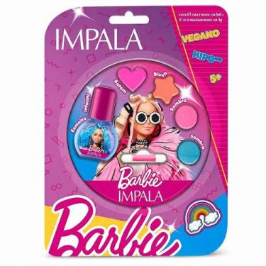 Imagem de Kit Impala Barbie:1 Esmalte e Paleta de Maquiagem Infantil Girl Power