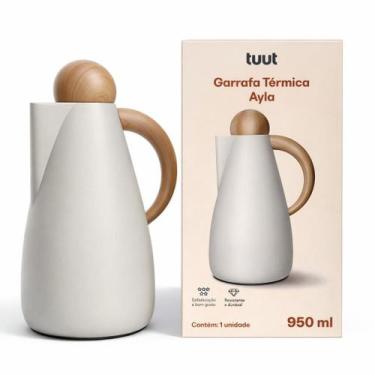 Imagem de Garrafa Térmica De Café E Chá Ayla Branca Luxo 1L Click - Tuut