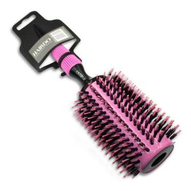 Imagem de Escova Cabelo Redonda Cerdas Duplas Profissional Rosa 43 Mm - Hairdo, 