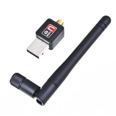 Imagem de Antena Adaptador Usb 2.0 Wireless Antena Wi-fi 802.IIN Computador Notebook Conversor Substitui Cabo de Rede