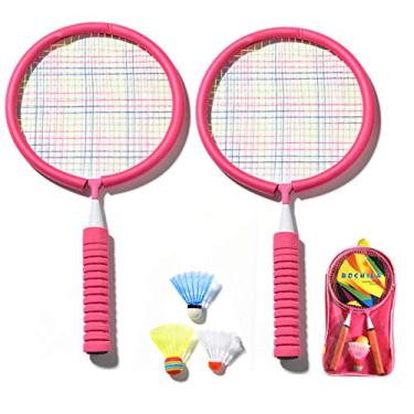 Imagem de Raquete de badminton para crianças - Conjunto de badminton infantil - 1 par de crianças tênis badminton brinquedos ao ar livre esportes indoor lazer raquetes de tênis pai-filho brinquedos A/z