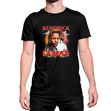 Imagem de Camiseta Algodão Rapper Kandrick Lamar Cor:Preto;Tamanho:M