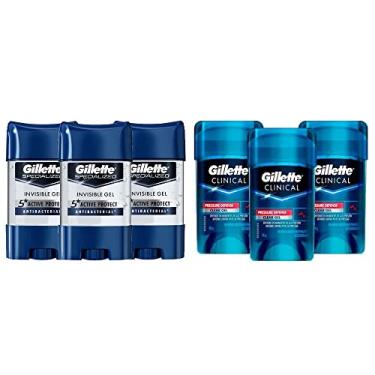 Imagem de Kit Desodorante Gillette 3 Specialized Antibacterial 82g + 3 Clinical Gel Pressure Defense 45g
