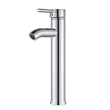 Imagem de Torneiras de lavatório de banheiro Torneira de lavatório misturadora fria/quente Torneira de cozinha de água preta dourada Torneira de pia de banheiro com um furo, alta cromada A, tamanho ún