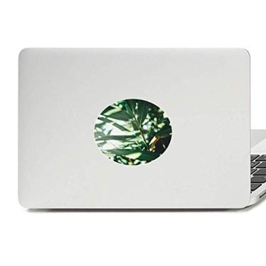 Imagem de Adesivo de vinil para laptop com emblema de folhas verdes da natureza da foto