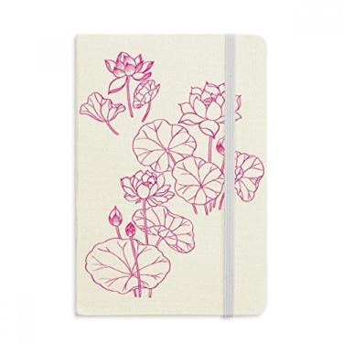 Imagem de Caderno de flores de lótus com folha de lótus oficial de tecido capa dura para diário clássico