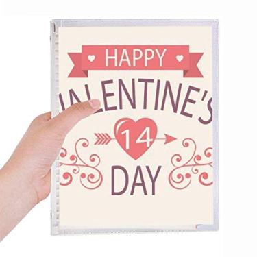 Imagem de Caderno vermelho Feliz Dia dos Namorados 14 Coração Flecha Diário Folhas Soltas Recarregável Diário Papelaria