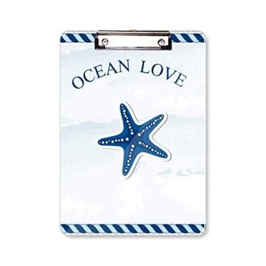 Imagem de Prancheta azul Starfish Ocean Love Sea Sailing pasta, bloco de notas A4