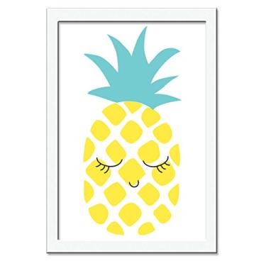 Imagem de Giz de Cor Confecções Quadro Decorativo Abacaxi Branco