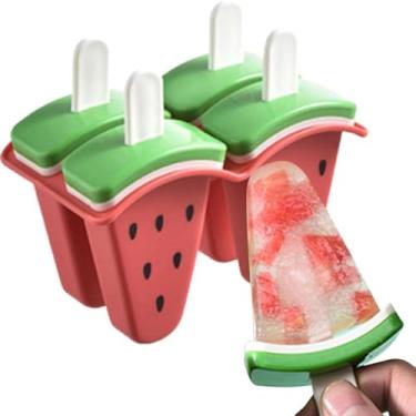 Imagem de Kit 4 Forma Sorvete Picole Paleta Recheada Com Palito Saudavel