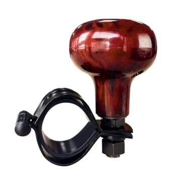 Imagem de Kewucn Botão giratório de volante de madeira para carro, botão ABS suave auxiliares, giratório universal com alça de bola apto para carros, semifins, caminhões, empilhadeiras, tratores, barcos e