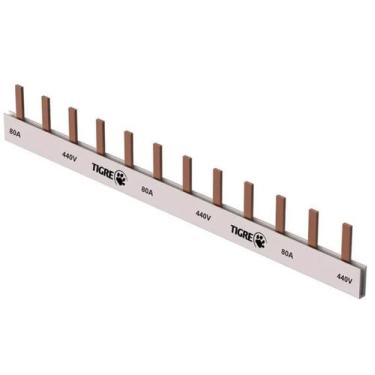 Imagem de Barramento Monofásico 12 Ligações DIN 80A 440V - Tigre