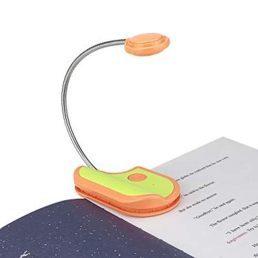 Imagem de HONGUT – Luminária de livro âmbar recarregável para leitura na cama, luz de leitura para crianças, luz de livro com clipe, 2 modos de iluminação, bloqueio de luz azul para cuidados com os olhos, marcador de livro para laranjeira
