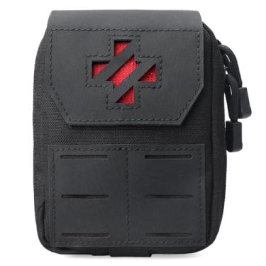 Imagem de WYNEX Bolsa de primeiros socorros Molle IFAK, bolsa tática para trauma médico, bolsa de cinto EMT, pequena bolsa de sobrevivência de emergência portátil com cruz de identificação imediata para colete