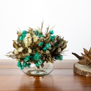 Imagem de Arranjo + Vaso de Flores Secas Bougainville Verde - Tem flores
