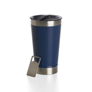 Imagem de Copo Termico Aço Inox Com Tampa E Abridor 473 ml Cerveja Drink Chopp -