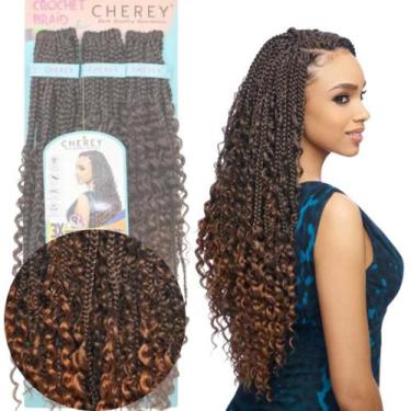 Imagem de Cabelo Cherey Gypsi Fibra Sintética Crochet Braid 330g, Ombre Chocolat