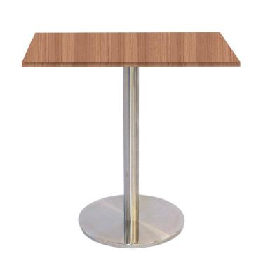 Imagem de Mesa Bistrô Beta 112,50 cm (Alt) Disco Redondo Tampo MDP Quadrado 70 cm (Larg) x 2,50 cm (Alt) Noce Naturalle