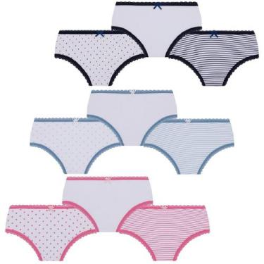 Imagem de Kit 9 Calcinha Lobinha Infantil Kids Lupo Algodão Estampada, Sortida 2