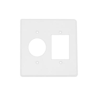 Imagem de Placa p/ 3 funçoes com tomada redonda 4x4 iriel