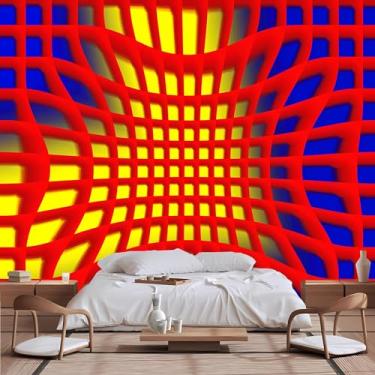 Imagem de Lcythiazole Papel de parede geométrico - papel de parede artístico moderno, tamanho personalizável, removível para sala de estar, quarto, quarto infantil