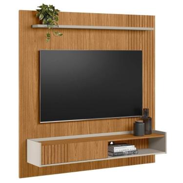 Imagem de Painel Para 65 Pol Com Bancada Suspensa 160cm Luke L06 Nature-off White - Mpozenato